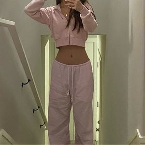 Brandy Melville Pink Linen Pants